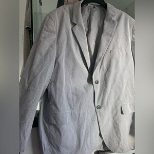 Tasso Elba Blue Textured Jacket XXL 50-52